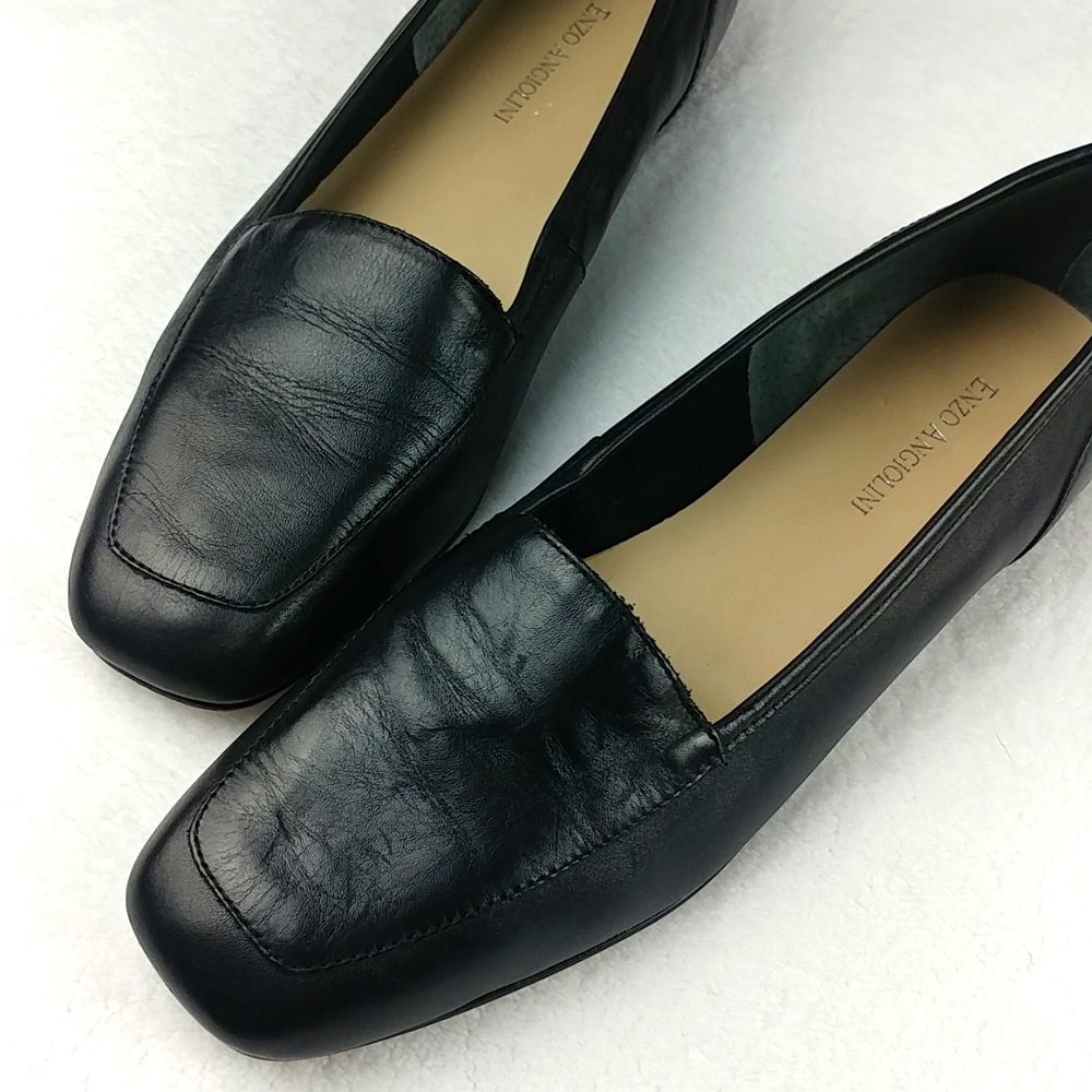 ENZO ANGIOLINI Liberty Black Leather Flats Size 10
